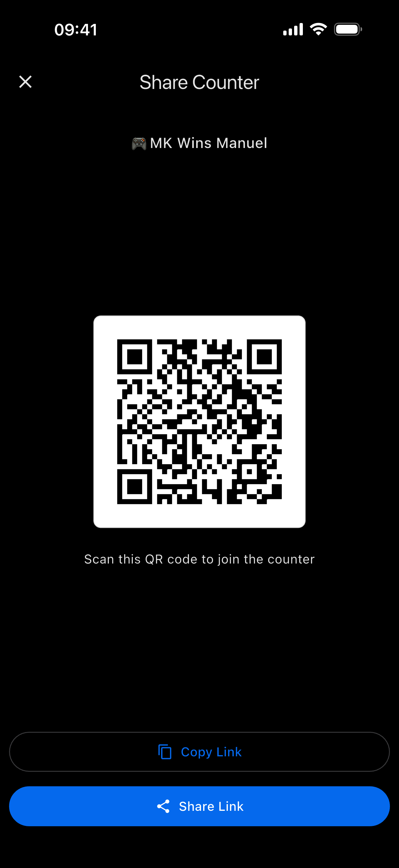 CountTogether app screenshot – Counter detail view